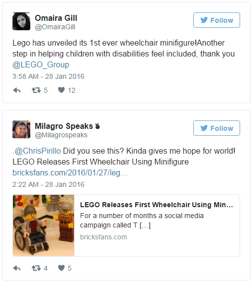 LEGO minifigures dùng xe lăn