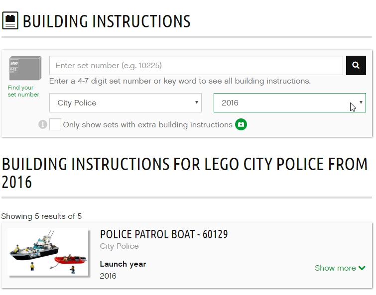 Find LEGO Building Instruction