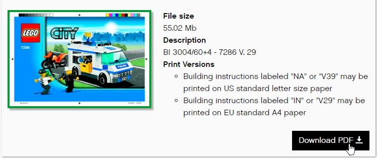 Find LEGO Building Instruction