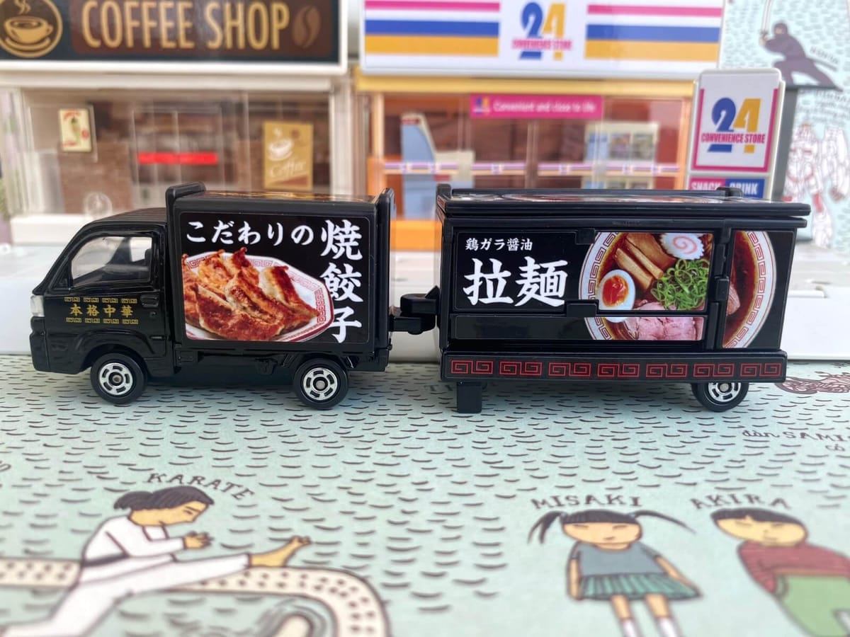 Xe tải bán hàng Tomica Long Subaru Sambar Kitchen Trailer No.142
